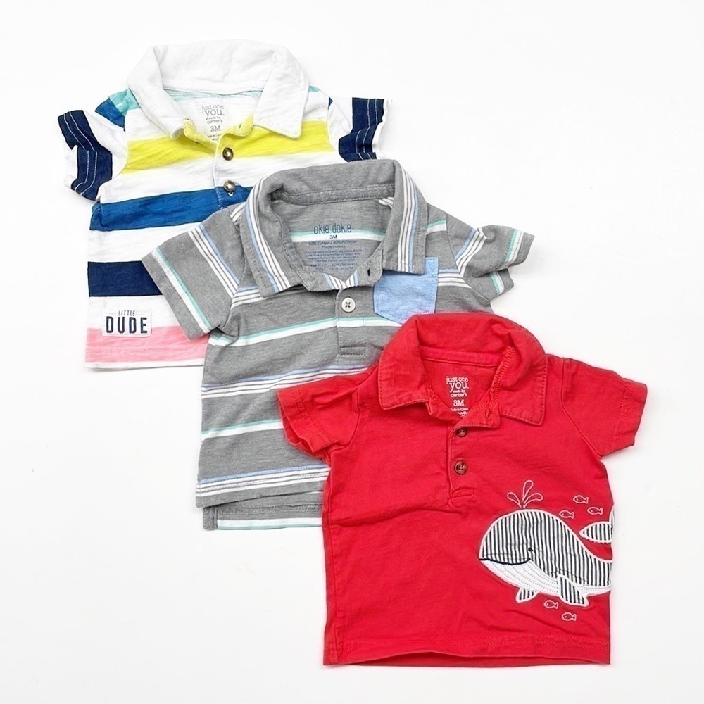 Carter's 3 pack baby boys polo shirts